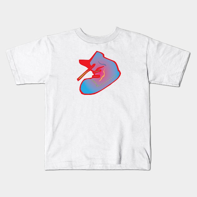 COLORFUL RED SNEAKER Kids T-Shirt by OssiesArt